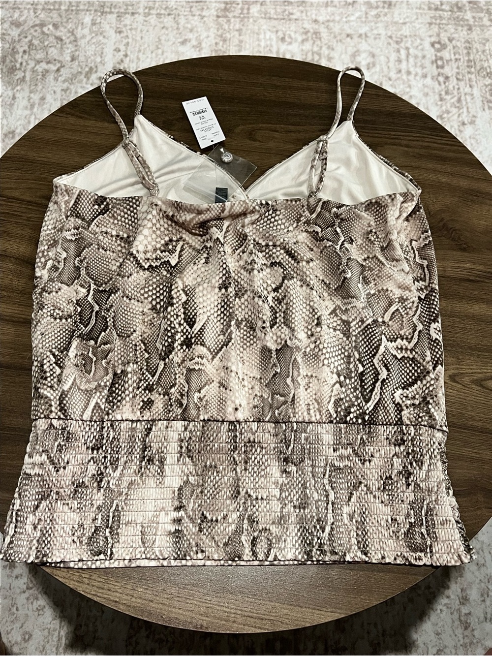 White House Black Market Snake-Print Cami in Neutral Tones - Picture 3 of 8